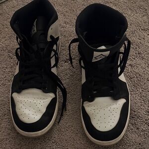Jordan Black and White High-Top Sneakers